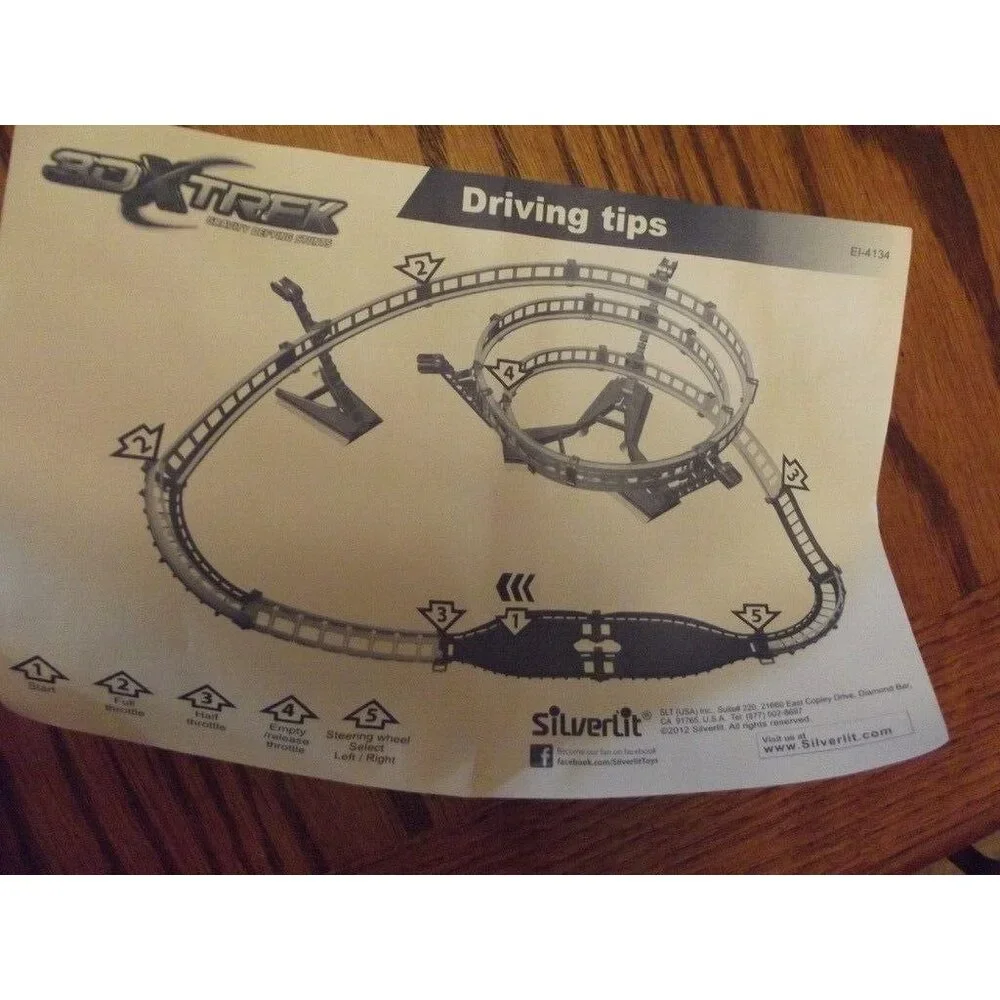 Silver-Lit 3DXTREK Tornado Stunt Set RC Car, Track, MISSING 2 PARTS